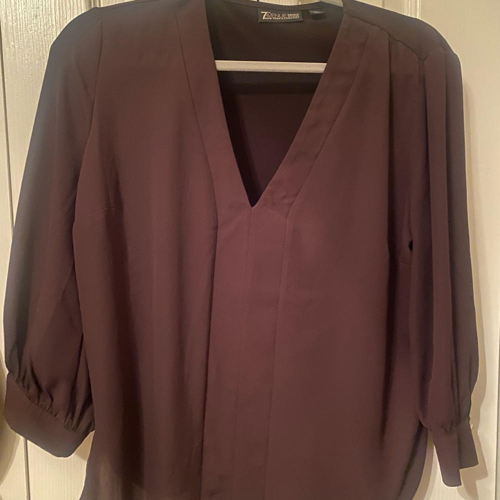 Elegant V-Neck Blouse in Plum